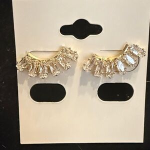 Dazzling Gold and Silver Crystal Earrings